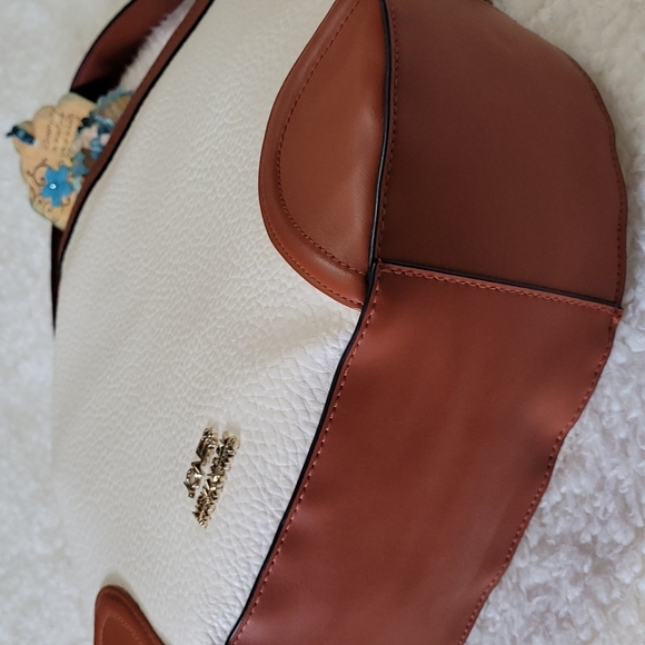 NEW Shoulder Bag Jones New York Signature Color Block Pebbled Ivory Faux Leather - Picture 1 of 12